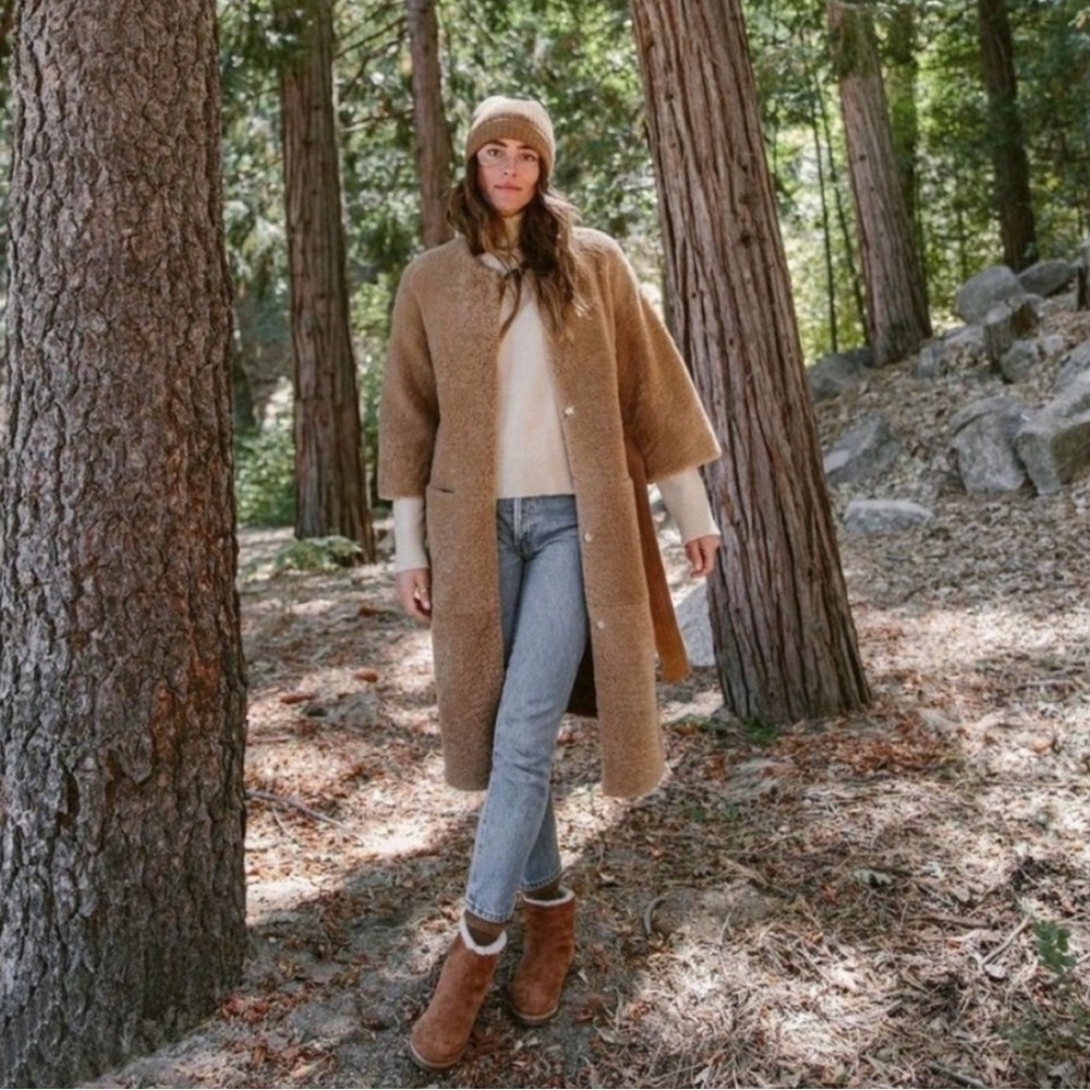 Jenni Kayne Suede Moc Boot In Saddle/Ivory Size 39
